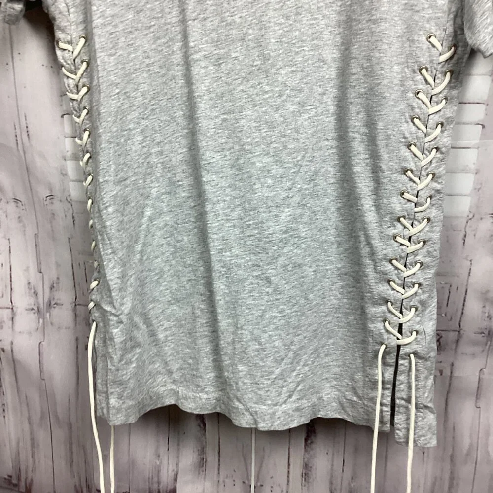 J Crew Gray Tee Shirt Laced Side Details S